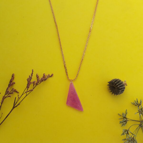 Rose Quartz Geometric Pendant Necklace