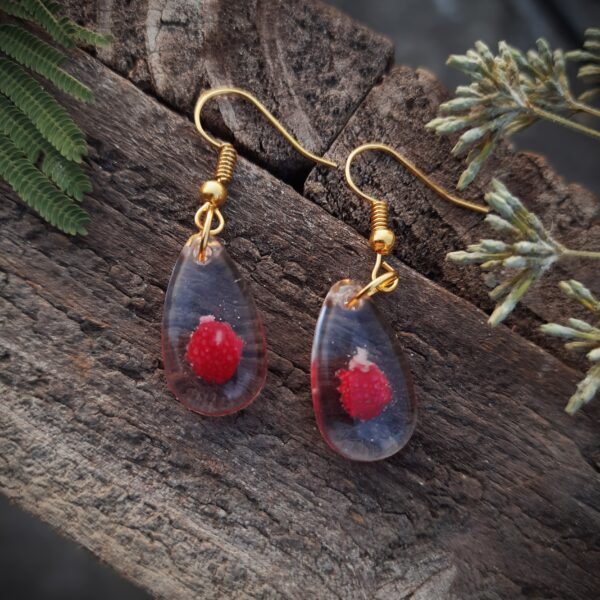 Red Petal Drop Earrings