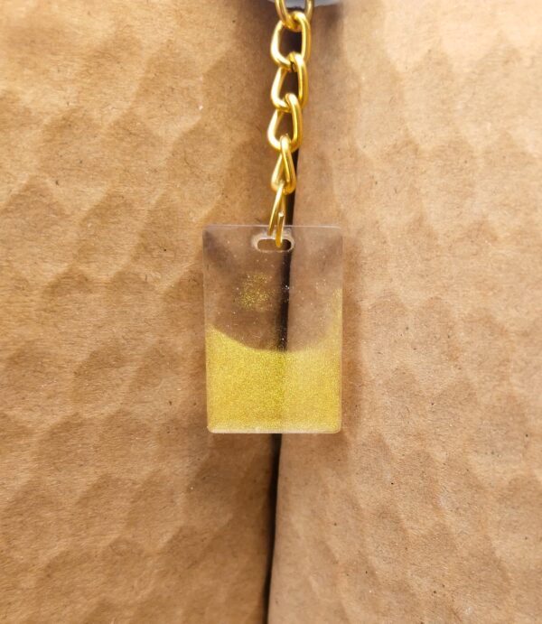 Golden Glitter Resin Keyring - Image 2